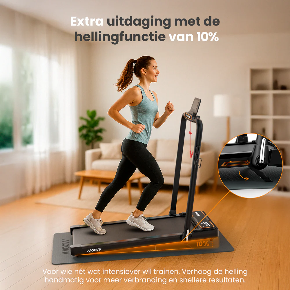 Moovv SmartStep Pro v3 Incline – Opvouwbare Loopband met Hellingfunctie